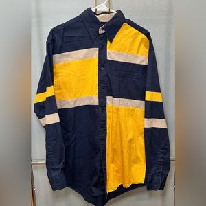 Vintage‎ Rustler Wrangler Western Cowboy Button Down Shirt Color Block Sz Medium